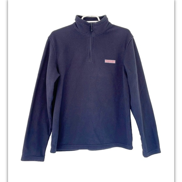 VINEYARD VINES fleece pullover size S navy blue 1/4 zip polyester - Picture 1 of 6